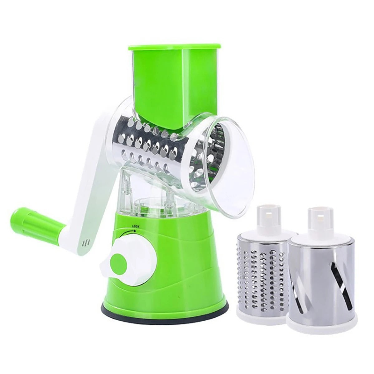 Manual 3‑in‑1 Vegetable Cutter & Drum Grater
