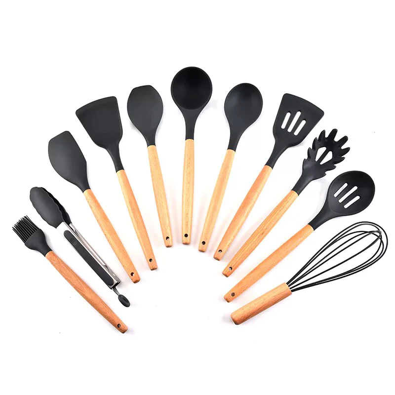 12 Pcs Silicone Cooking Utensils | Heat Resistant Kitchen Non toxic Spatula Set
