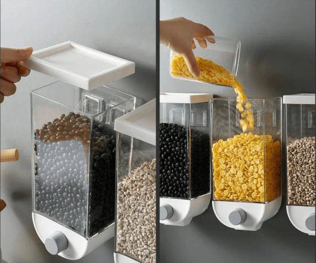 1Pc 1500ml Self-Adhesive Grain Dispenser | Wall Mounted