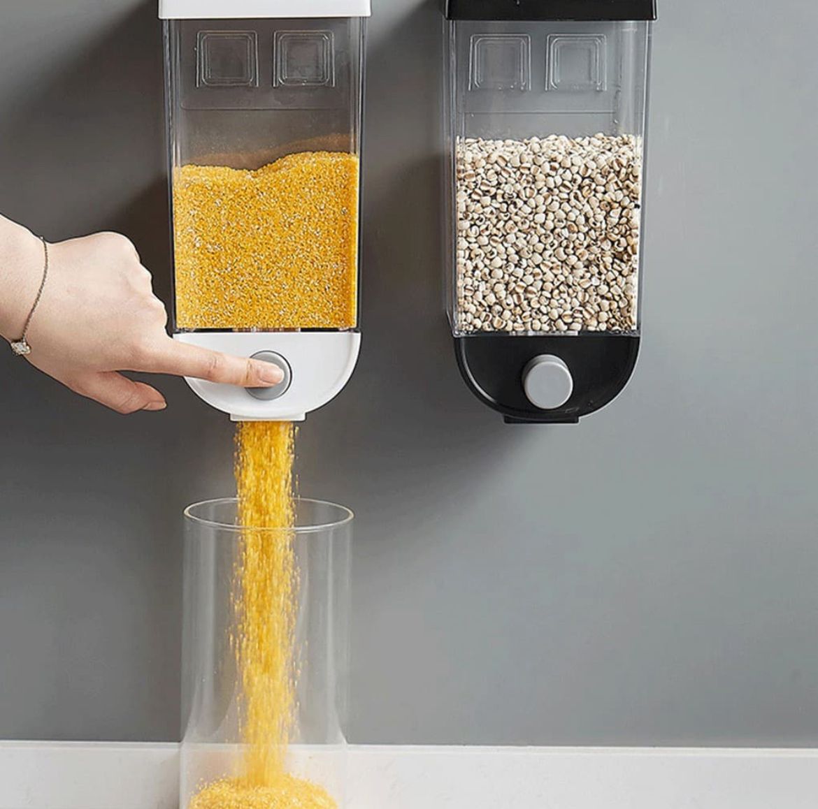 1Pc 1500ml Self-Adhesive Grain Dispenser | Wall Mounted
